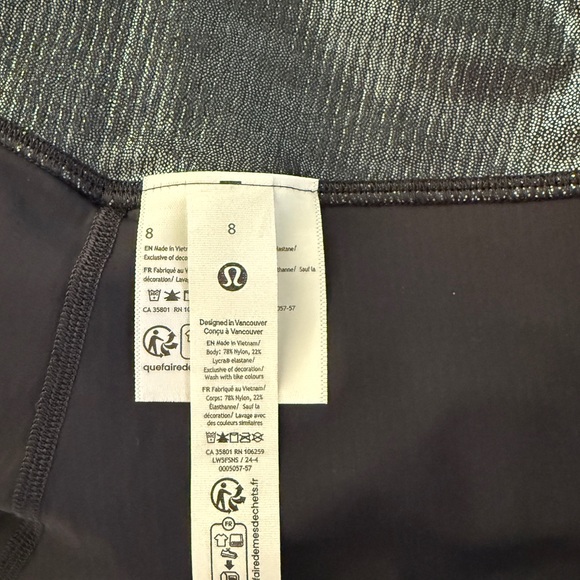 NWT 🖤 Lululemon High Rise Ribbed Align Leggings 25”- Radiate Foil Black Night  8 - Picture 7 of 7